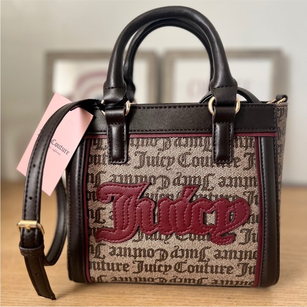 JUICY COUTURE Bag Paparazzi Crossbody Tote Bag - Taupe / Dark Brown - NWT